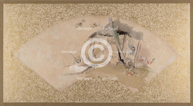 House with Woman and Baby, late 19th century. Creator: Shibata Zeshin.