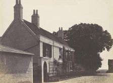 House with Woman on Balcony, Man Standing Below, ca. 1857. Creator: Richard Dykes Alexander