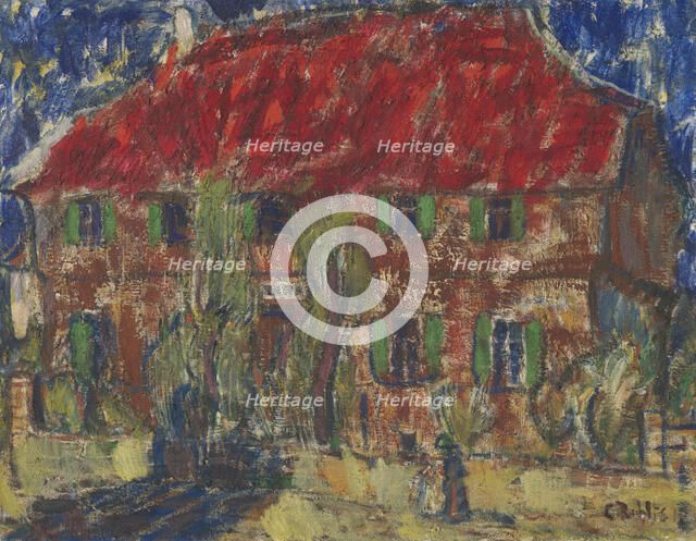 House with a Red Roof, 1912. Creator: Christian Rohlfs.