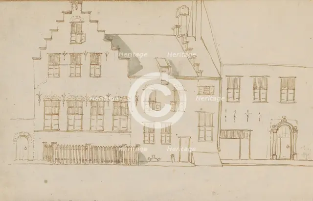 House with a stepped gable c.1783-c.1797.  Creator: Johannes Huibert Prins.