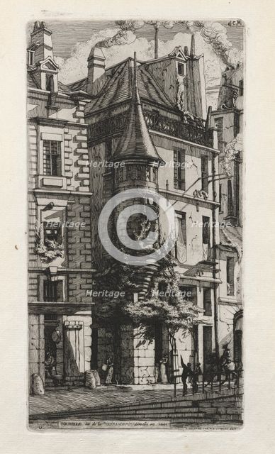House with a Turret, rue de la Tixéranderie, Paris, 1852. Creator: Charles Meryon (French, 1821-1868).