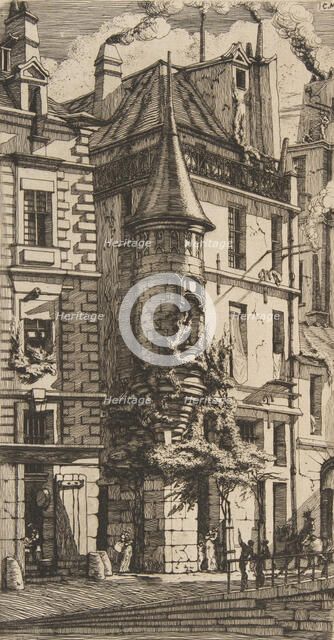 House with a Turret, rue de la Tixéranderie, Paris, 1852. Creator: Charles Meryon.