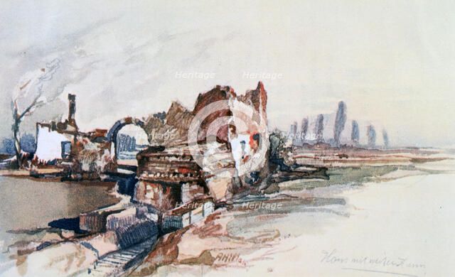 'House with a White Fence', 20th century. Artist: Adolf Hitler