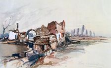 House with a White Fence 20th century. Artist: Adolf Hitler