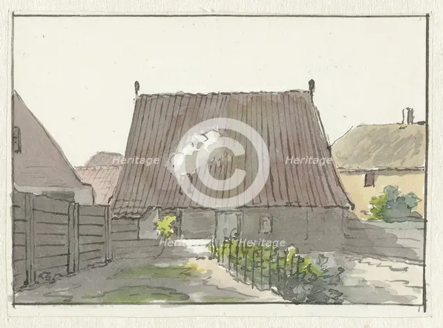 House with backyard, 1782-1837. Creator: Pieter Bartholomeusz. Barbiers.