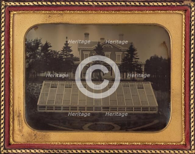 House with Greenhouse, Virginia, c. 1850. Creator: Unknown.