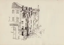 House with mansard roof, Italy, c1950. Creator: Shirley Markham