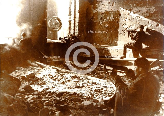 House to house fighting in Stalingrad, 1942. Creator: Unknown.