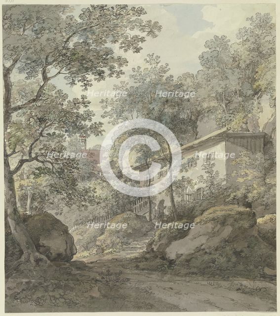 House under trees (Hermitage), 1788. Creator: Johann Georg von Dillis.