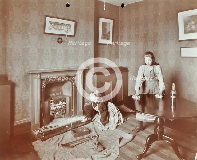 Housewifery lesson, Morden Terrace School, Greenwich, London, 1908. Artist: Unknown.