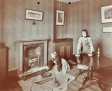 Housewifery lesson, Morden Terrace School, Greenwich, London, 1908