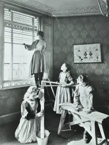 Housewifery lesson, Dulwich Hamlet School, Dulwich Village, London, 1908