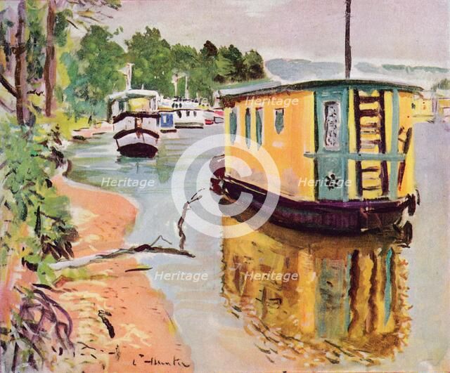 'Houseboats, Loch Lomond', c1924. Artist: George Leslie Hunter.