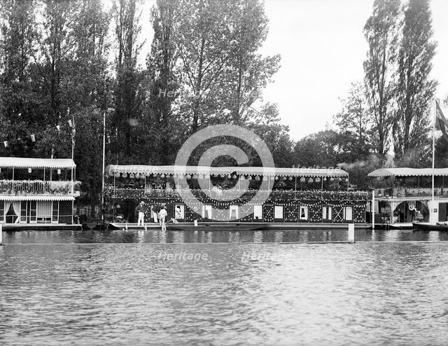 Houseboats moored on the River Thames, Henley-on-Thames, Oxfordshire Artist: Henry Taunt