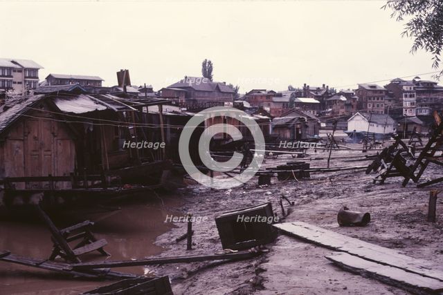 Houseboats on Dal Lake, Srinagar, India, 1988. Creator: Amanda Waite.
