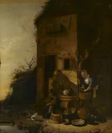 Household Chores, c1650s. Creator: Egbert van der Poel