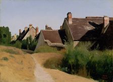 Houses near Orléans (Maisons aux Environs d'Orléans), about 1830. Creator: Jean-Baptiste-Camille Corot