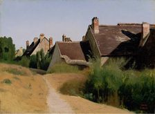 Houses near Orléans (Maisons aux Environs d'Orléans), about 1830. Creator: Jean-Baptiste-Camille Corot