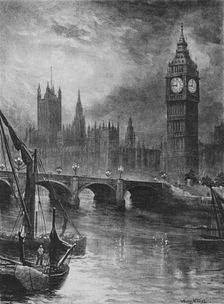 Houses of Parliament 1890. Artist: Hume Nisbet