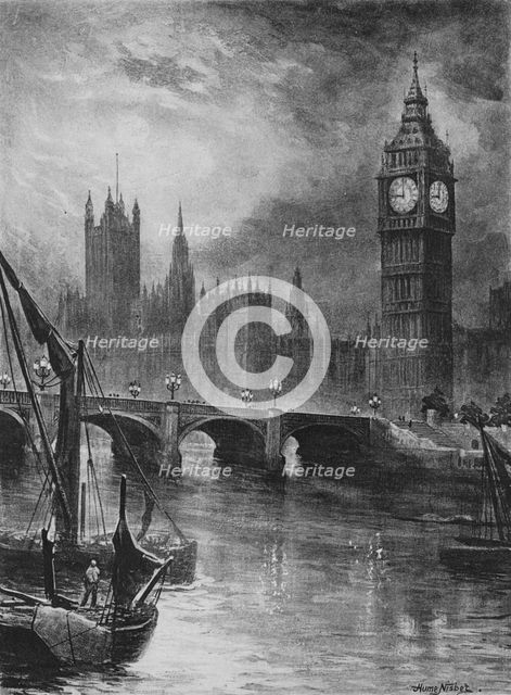 'Houses of Parliament', 1890. Artist: Hume Nisbet.