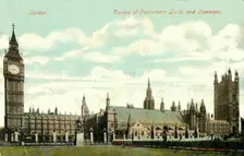 Houses of Parliament Lords and Commons late 19th-early 20th century. Creator: Unknown