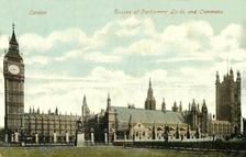 Houses of Parliament Lords and Commons late 19th-early 20th century. Creator: Unknown