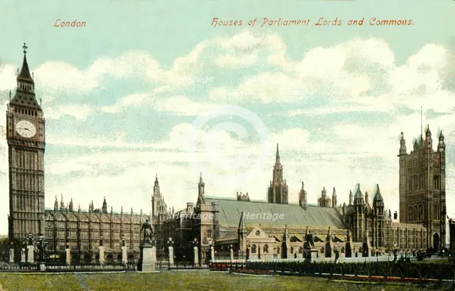 'Houses of Parliament Lords and Commons', late 19th-early 20th century.  Creator: Unknown.