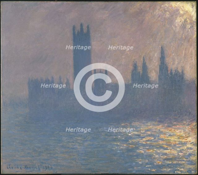 Houses of Parliament, Sunlight Effect (Le Parlement, effet de soleil), 1903. Artist: Monet, Claude (1840-1926)