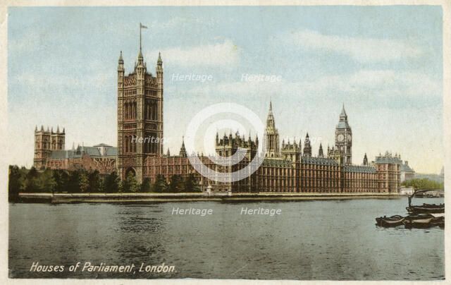 Houses of Parliament, Westminster, London, 20th century. Artist: Unknown