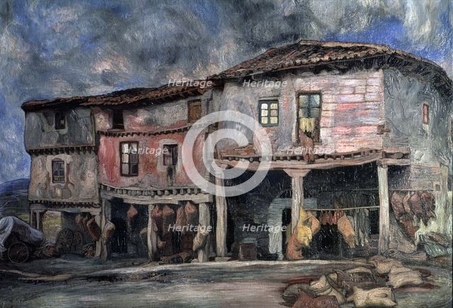 'Houses of the wineskin maker', 1926. Creator: Ignacio Zuloaga.