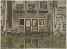 Houses on a canal in Amsterdam, 1870-1923. Creator: Willem Witsen