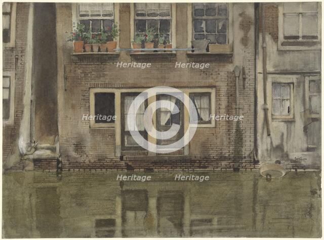 Houses on a canal in Amsterdam, 1870-1923. Creator: Willem Witsen.