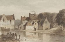 Houses on a canal, in or before 1876. Creator: Andreae