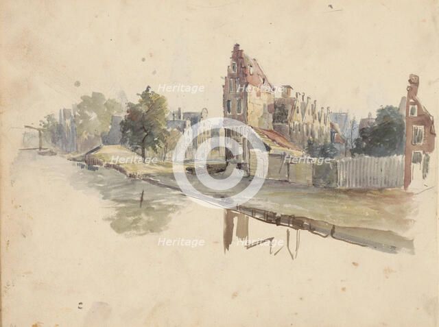 Houses on a quay, 1822-1893. Creator: Willem Troost II.