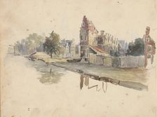 Houses on a quay, 1822-1893. Creator: Willem Troost II