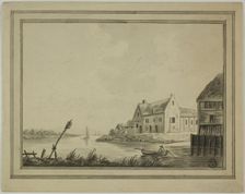 Houses on River or Canal, n.d. Creator: Unknown