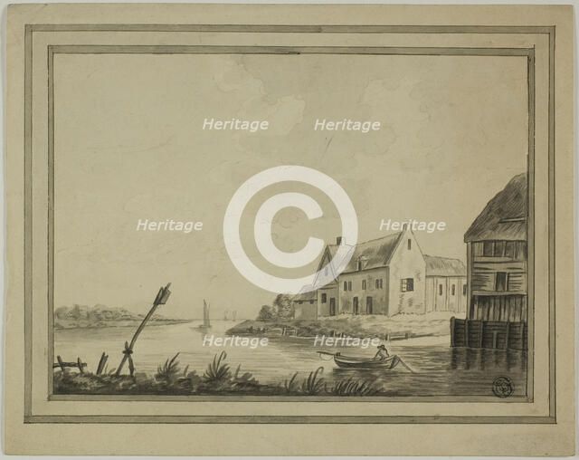 Houses on River or Canal, n.d. Creator: Unknown.