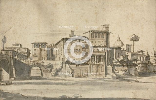 Houses on the Tiber, n.d. Creator: Gaspar van Wittell.