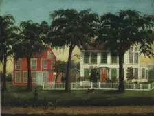 Houses on the Fox River, Illinois, 1881/90. Creator: Unknown