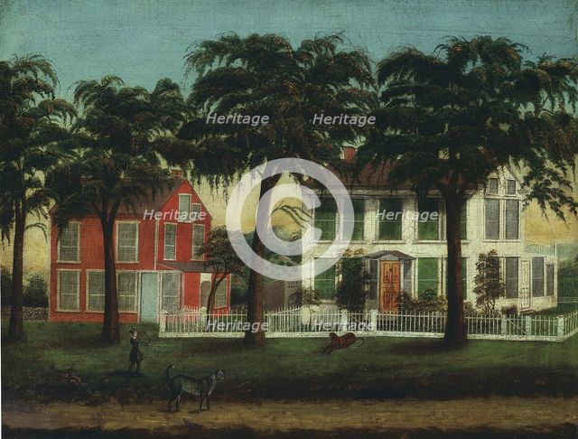 Houses on the Fox River, Illinois, 1881/90. Creator: Unknown.