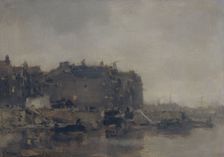 Houses on the Prins Hendrikkade, Amsterdam, on a Misty Day, 1899. Creator: Jacob Henricus Maris