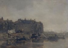 Houses on the Prins Hendrikkade, Amsterdam, on a Misty Day, 1899. Creator: Jacob Henricus Maris