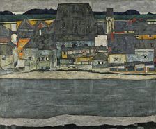 Houses on the River (The Old Town), 1914. Creator: Egon Schiele
