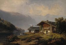 Houses on the shore of the Vierwaldstättersee, 1826-1872. Creator: Thomas Joachim Legler
