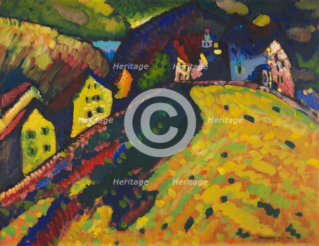 Houses at Murnau, 1909. Creator: Vassily Kandinsky.