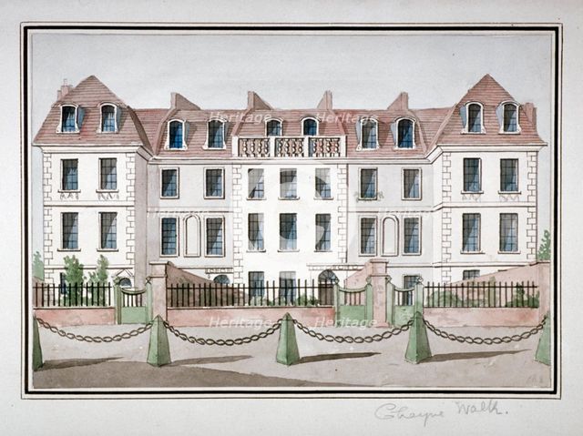 Houses at Cheyne Walk, Chelsea, London, c1850. Artist: Anon