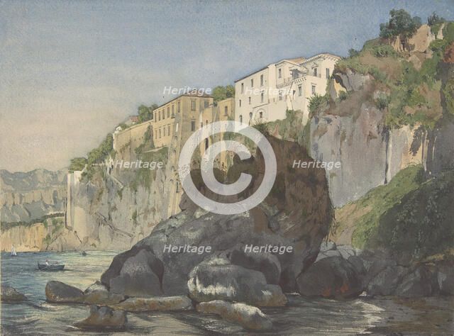 Houses at Sorrento, mid-19th century. Creator: Thomas Hartley Cromek.