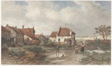 Houses at the Edge of a Village in the Dunes, 1875. Creator: Salomon Leonardus Verveer