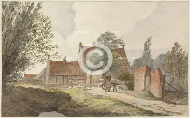 Houses along a path near Amsterdam, 1859. Creator: Hendrik Abraham Klinkhamer.