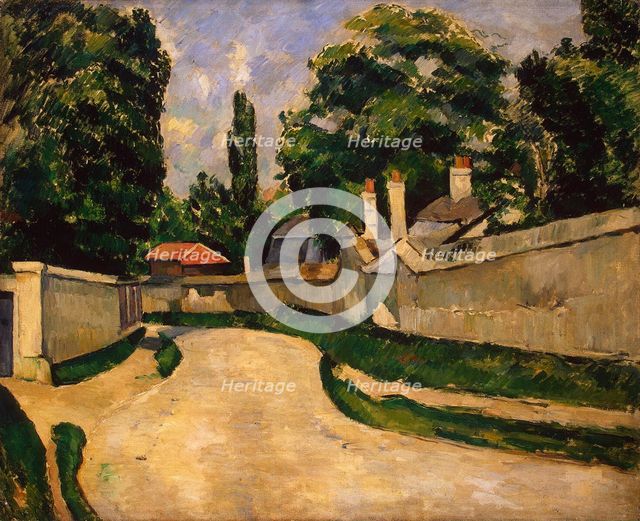 Houses Along a Road, ca 1881. Artist: Cézanne, Paul (1839-1906)